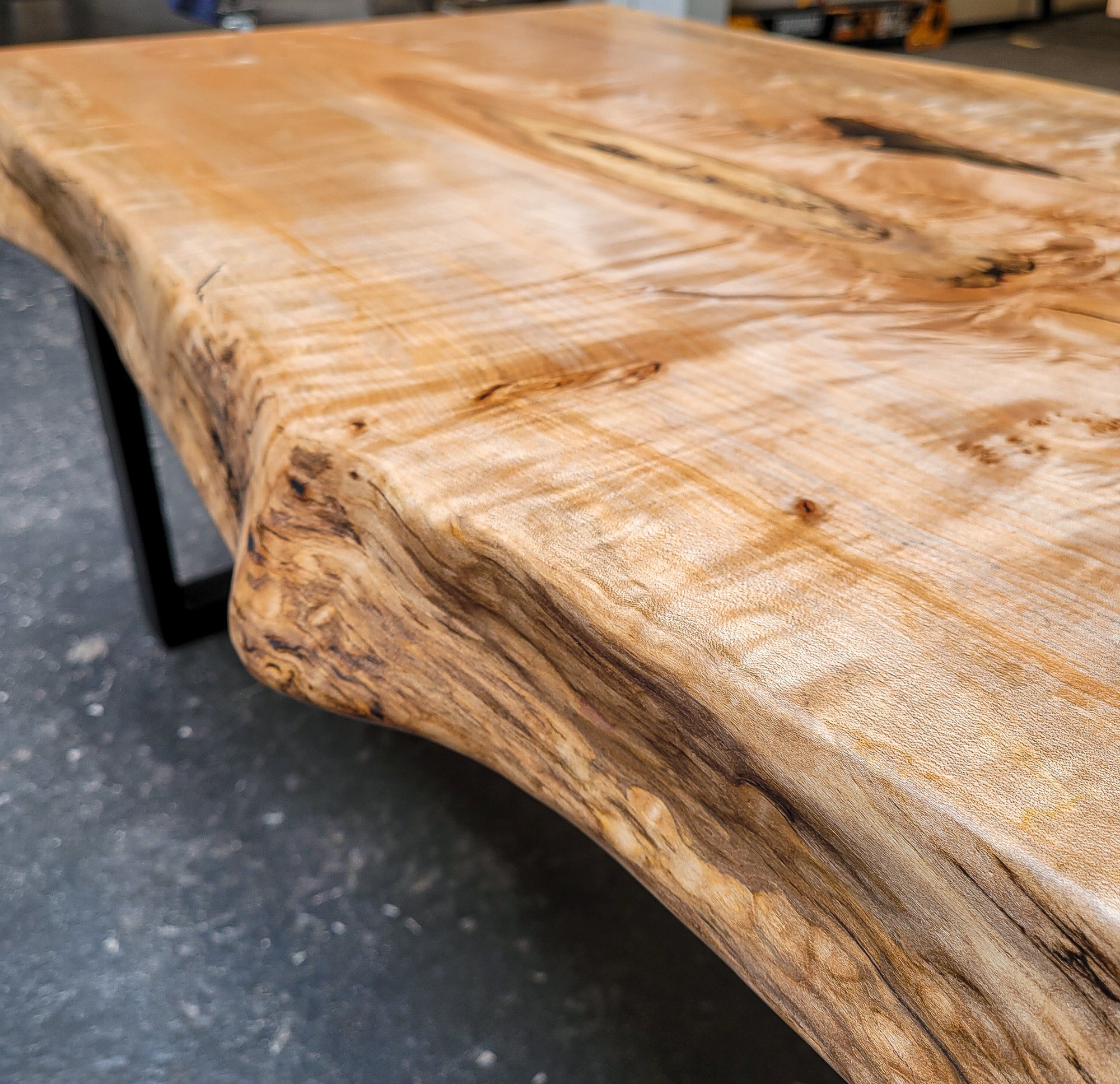 Figured Maple Live Edge Wood Coffee Table